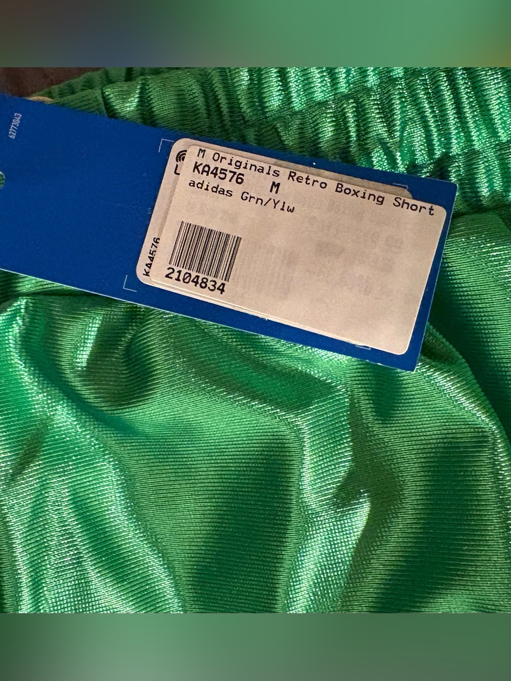 ADIDAS NWT Green Retro Boxing Athletic shorts in Sz S & M - Picture 9 of 9